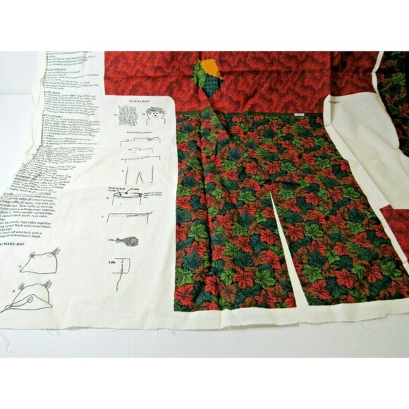 Vintage Sewing Panel Scarecrow Decoration Cut Sew Thanksgiving Fall Christmas - Picture 4 of 9
